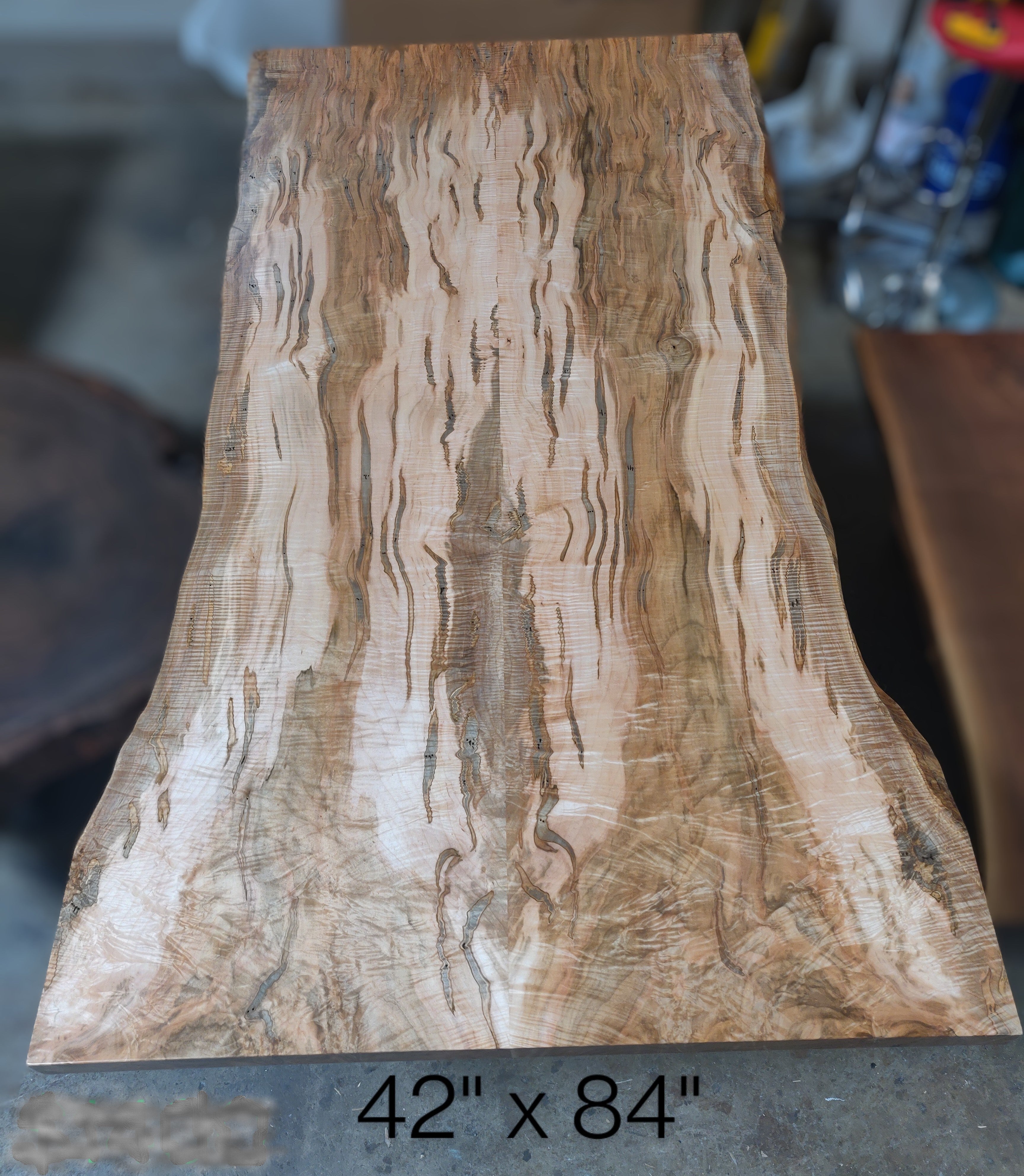 Available Stock Live Edge Curly Ambrosia Maple Book Matched Dining T available-stock-live-edge-curly-ambrosia-maple-book-matched-dining-t