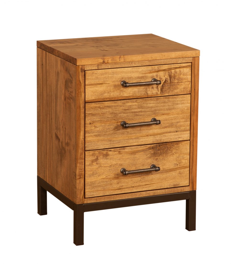 Sedona Rustic Modern Three Drawer Night Stand – Martin's Furniture US